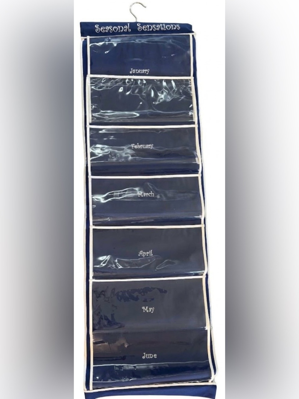 Seasonal Sensations Navy Hanging Monthly Pocket Organizer